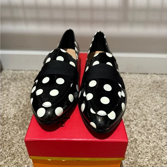 Kate Spade Corine Black and White Polka Dot Loafers - Picture 5 of 6